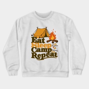 Eat Sleep Camp Repeat. Vintage Crewneck Sweatshirt